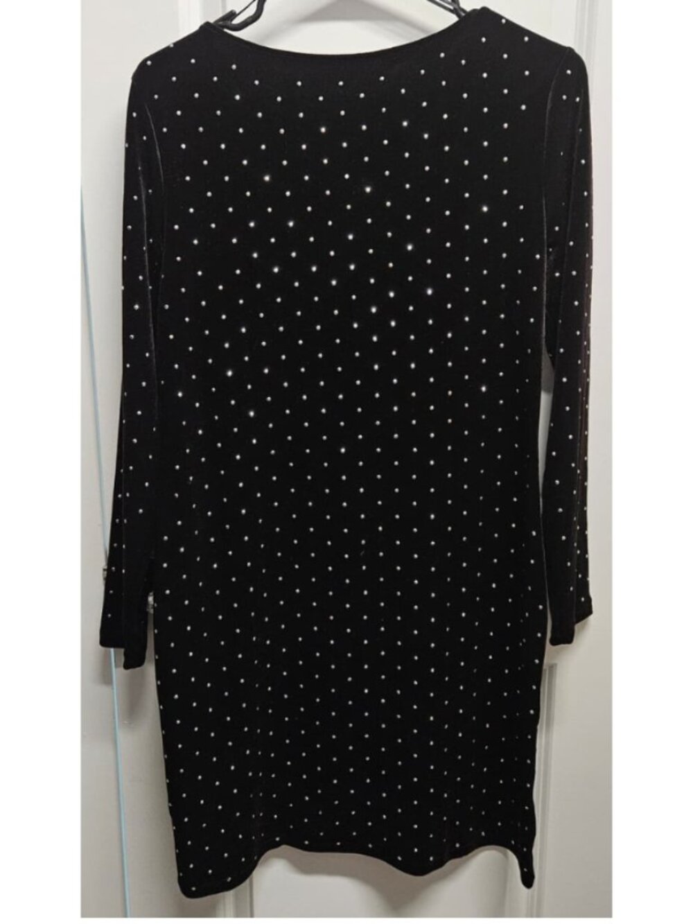H&M Black Rhinestone Embellished Mini Dress - Scoop Back